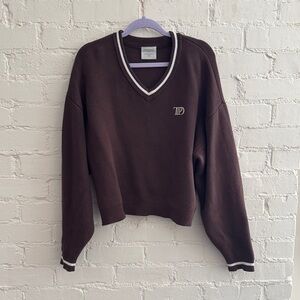 Tortured Poets Brown Crop Crewneck